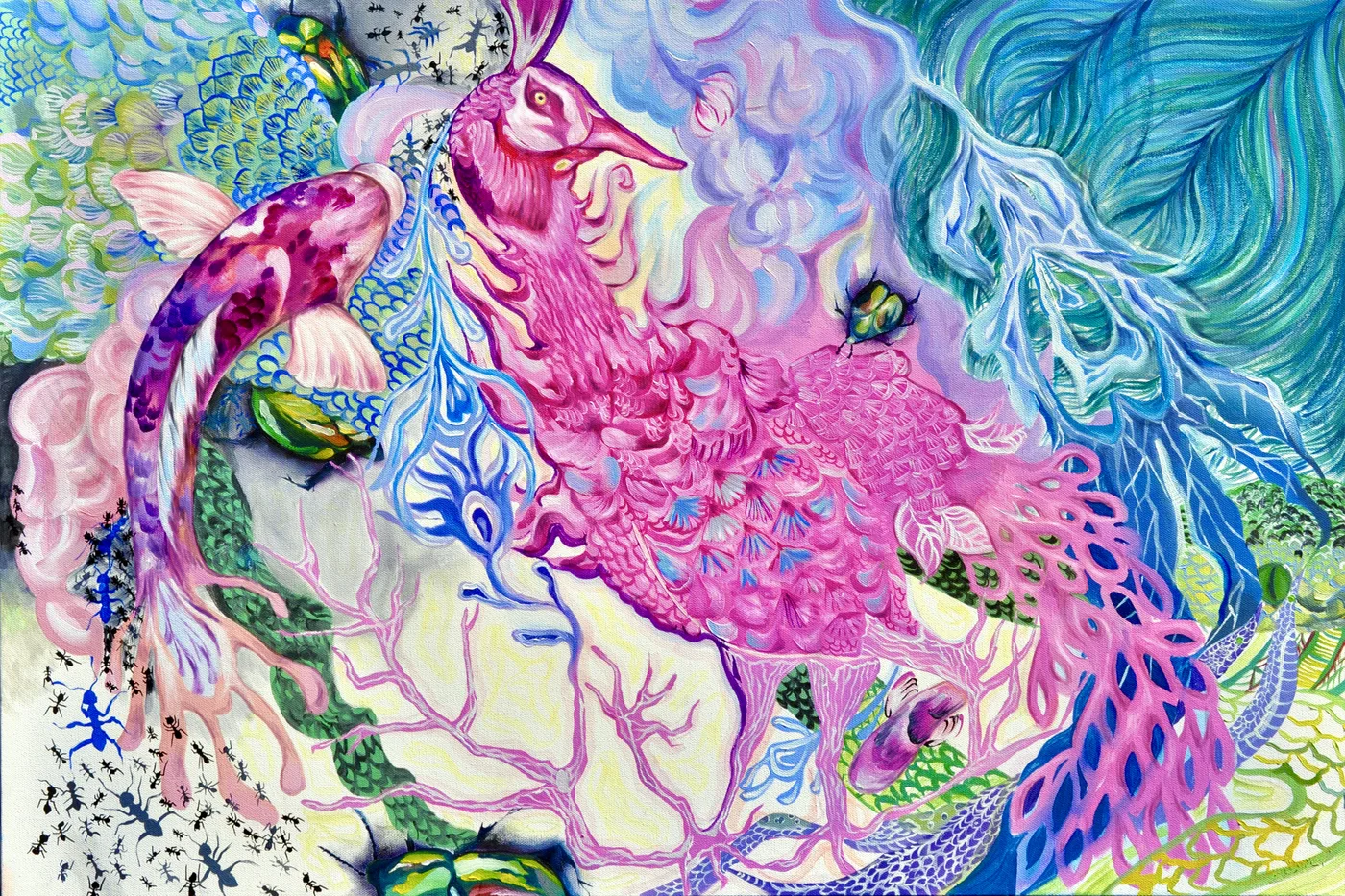 Pink bird